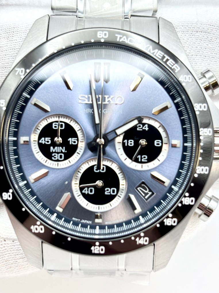 Seiko Spirit SBTR027 Cronografo Blu Soleil JDM — foto reale dell'esemplare EdoWatches (4 di 9)