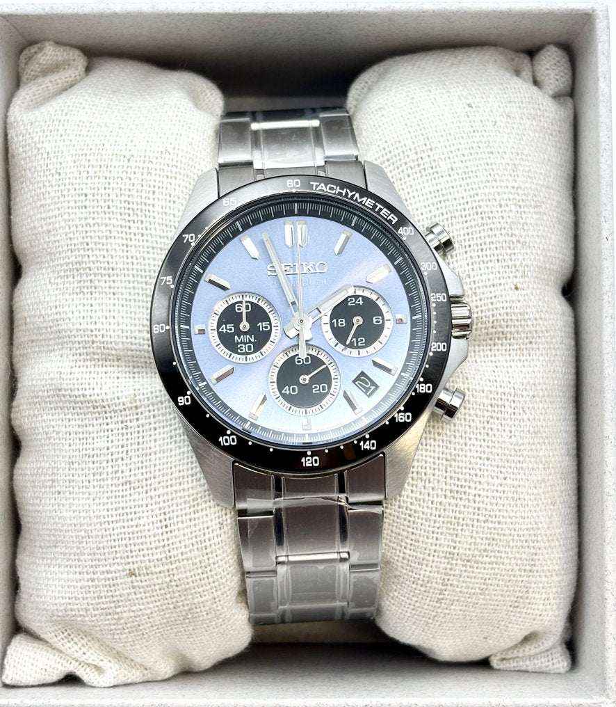 Seiko Spirit SBTR027 Cronografo Blu Soleil JDM — foto reale dell'esemplare EdoWatches (8 di 9)