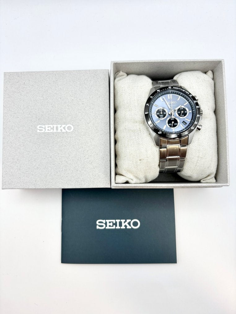 Seiko Spirit SBTR027 Cronografo Blu Soleil JDM — foto reale dell'esemplare EdoWatches (9 di 9)