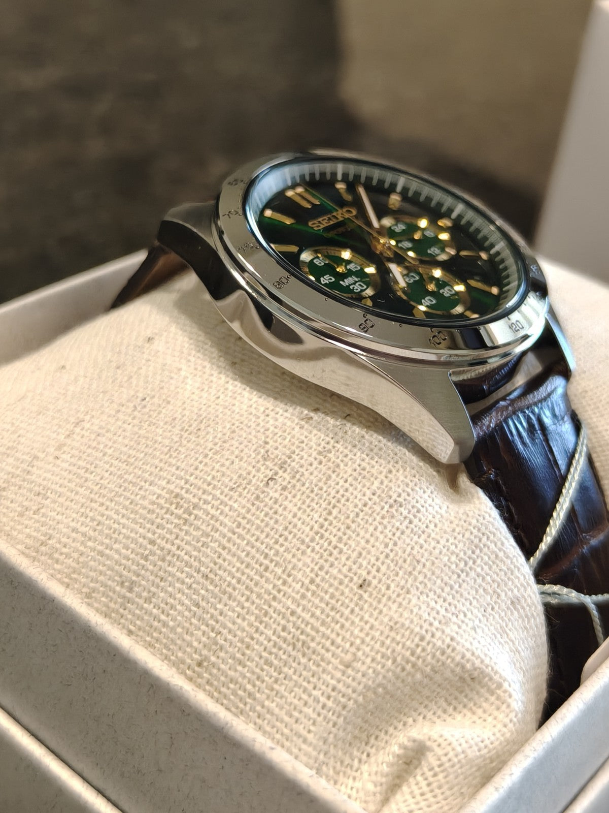Seiko SBTR017 — dettaglio quadrante verde