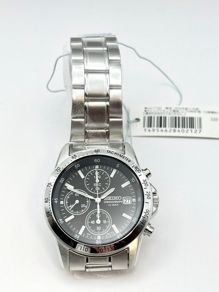 Seiko Spirit SBTQ041 Cronografo Nero JDM — profilo della cassa in acciaio (3 di 6)
