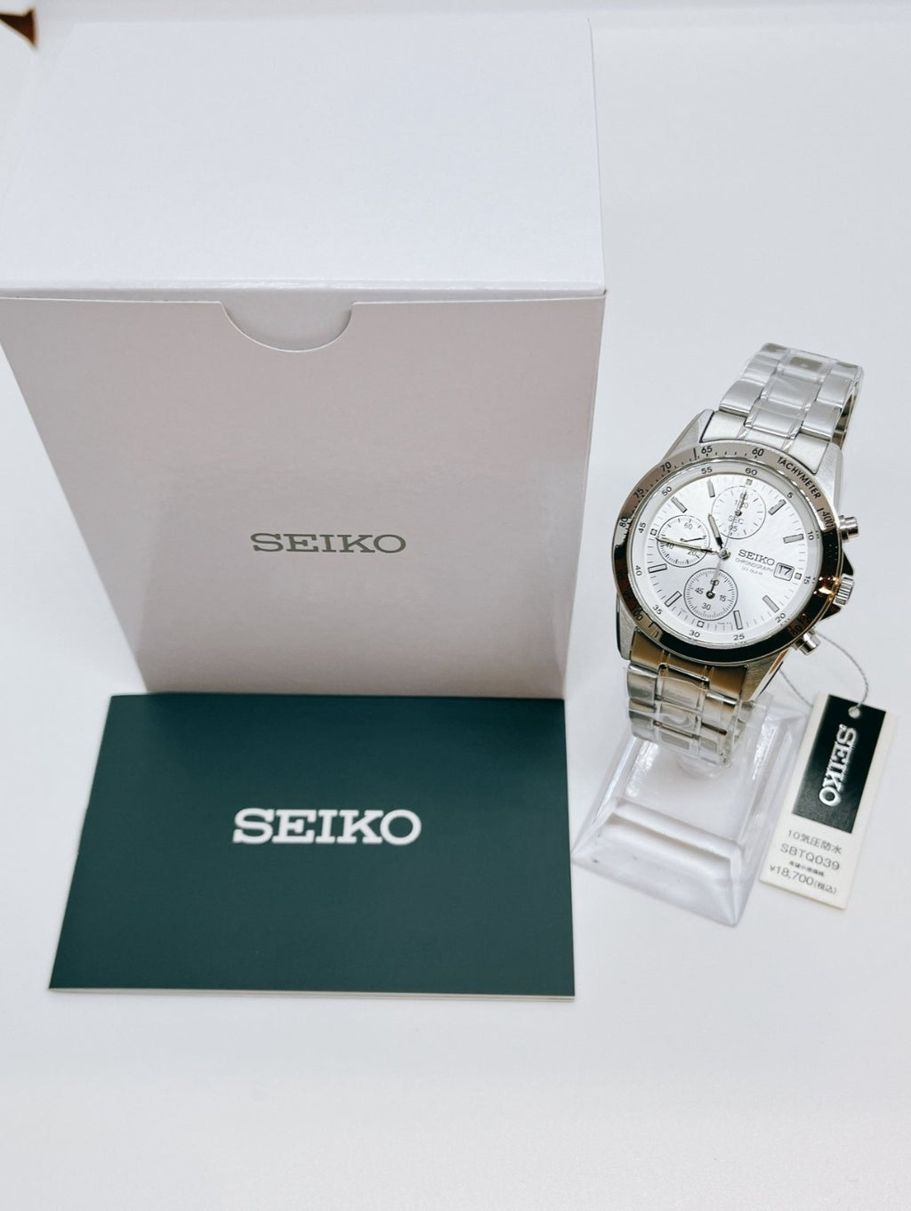 Seiko Spirit SBTQ039 Cronografo Bianco JDM — bracciale in acciaio inossidabile (5 di 6)