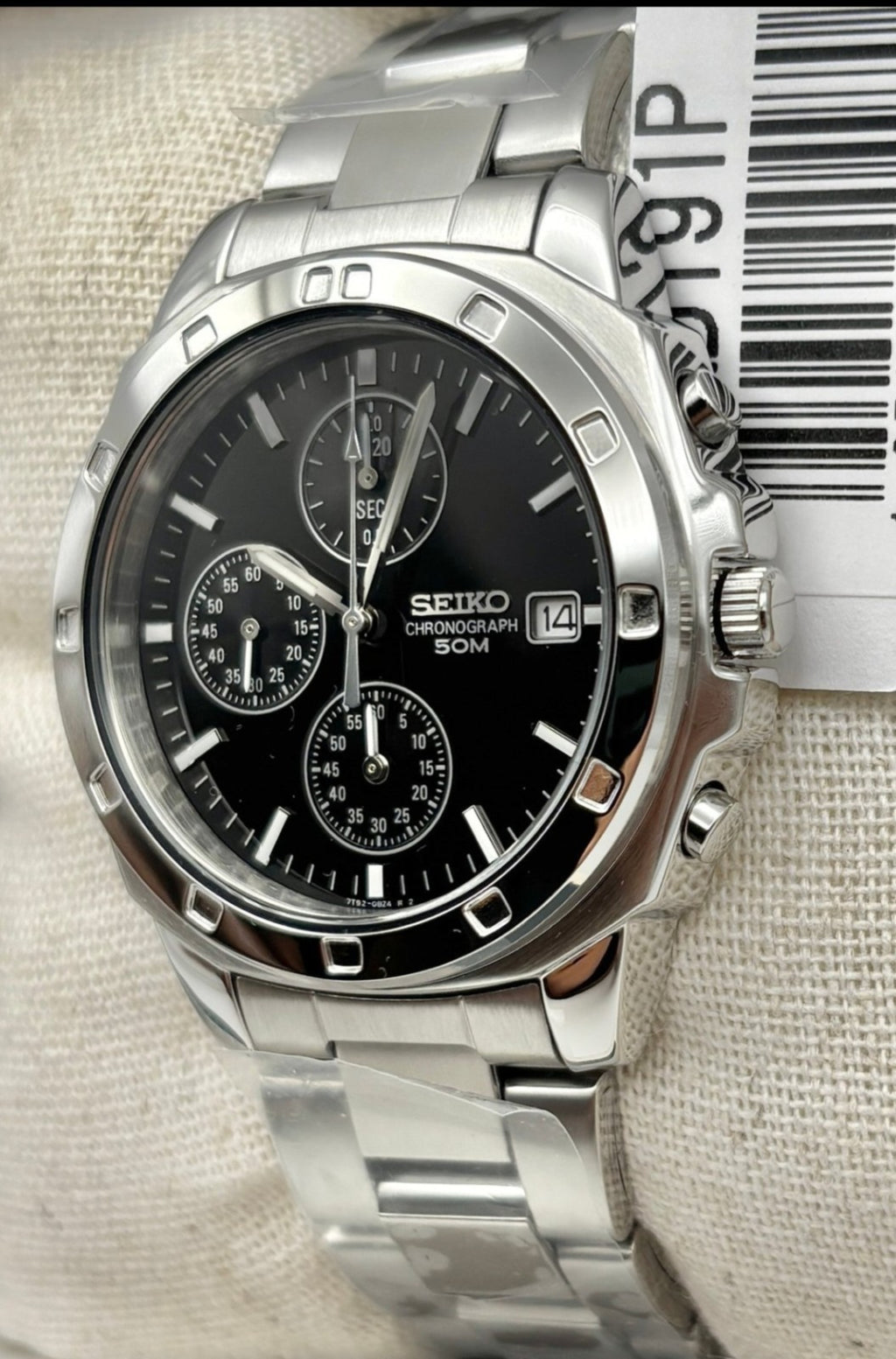 Seiko SND191 Cronografo Nero — full set con scatola e documenti (6 di 6)