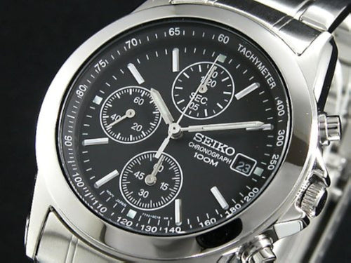 Seiko Chronograph SND309P quadrante nero — foto reale dell'esemplare