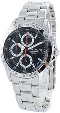 Seiko Chronograph SND371P1 quadrante nero — foto reale dell'esemplare