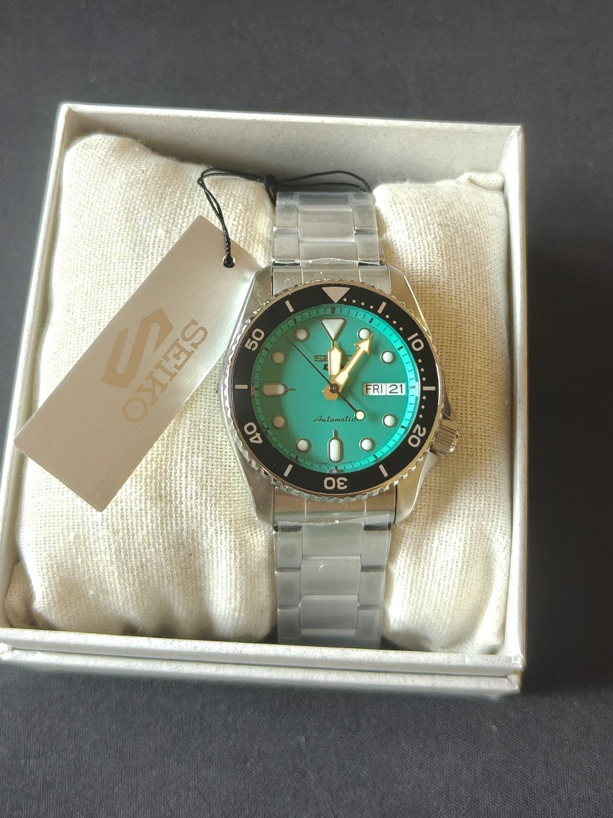Seiko SRPK33K1 — dettaglio quadrante teal