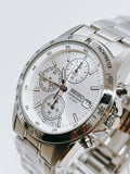 Seiko Spirit SBTQ039 Cronografo Bianco JDM — quadrante bianco e lunetta tachimetrica (1 di 6)