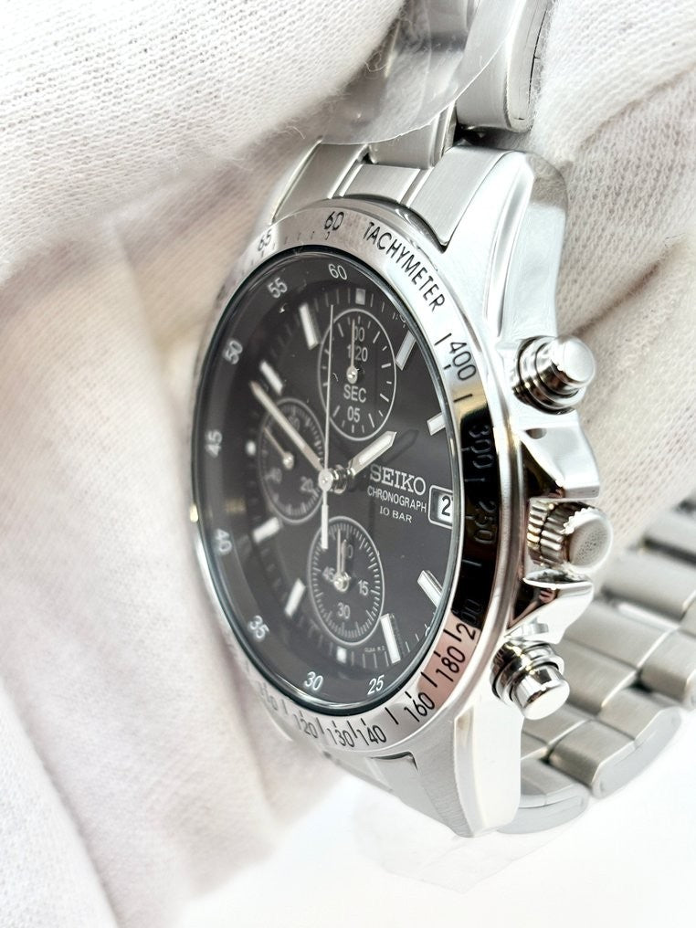Seiko Spirit SBTQ041 Cronografo Nero JDM — bracciale in acciaio inossidabile (5 di 6)